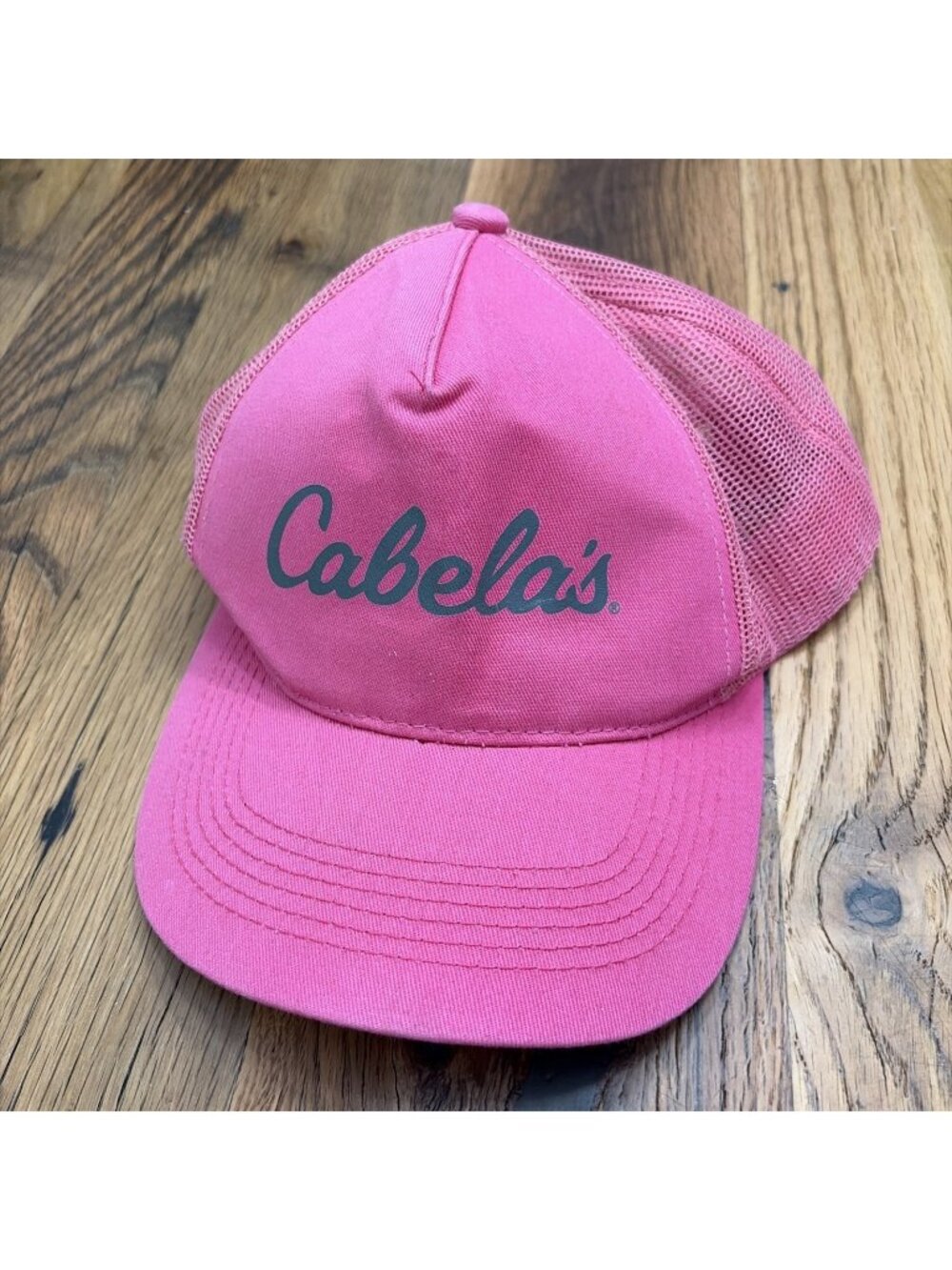 Cabelas Womens Mesh Snap Back Hat Pink Fishing